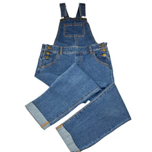 Load image into Gallery viewer, Girls Anko, blue stretch denim overalls / dungarees, GUC, size 8,  