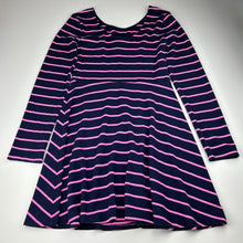 Load image into Gallery viewer, Girls Target, striped cotton blend long sleeve dress, EUC, size 14, L: 76cm