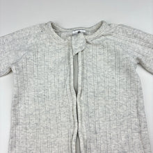 Load image into Gallery viewer, Unisex Target, grey organic cotton pointelle zip romper, FUC, size 000,  
