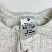 Load image into Gallery viewer, Unisex Target, grey organic cotton pointelle zip romper, FUC, size 000,  