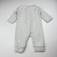 Load image into Gallery viewer, Unisex Target, grey organic cotton pointelle zip romper, FUC, size 000,  