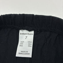 Load image into Gallery viewer, Girls Brilliant Basics, black stretch cotton leggings, elasticated, GUC, size 7,  