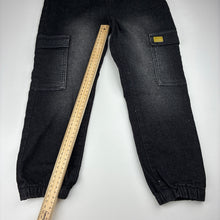 Load image into Gallery viewer, Unisex F&amp;F, stretch denim cargo pants, elasticated, GUC, size 6-7,  