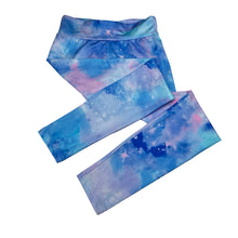 Load image into Gallery viewer, Girls SHEIN, leggings, elasticated, celestial cloud pattern, EUC, size 9,  
