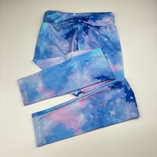 Load image into Gallery viewer, Girls SHEIN, leggings, elasticated, celestial cloud pattern, EUC, size 9,  