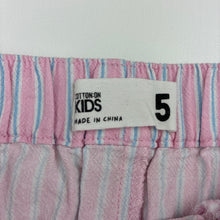 Load image into Gallery viewer, Unisex Cotton On, cotton pants, elasticated, vertical stripes, EUC, size 5,  