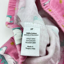 Load image into Gallery viewer, Girls HB, cotton pyjama pants, unicorn, wash fade, FUC, size 5,  