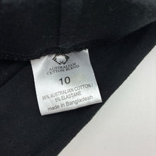 Load image into Gallery viewer, Girls black, stretch cotton leggings, elasticated, EUC, size 10,  