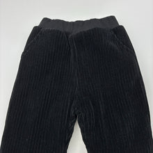 Load image into Gallery viewer, Unisex black, fleece lined, wadded corduroy pants, elasticated, EUC, size 5,  