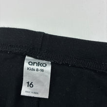 Load image into Gallery viewer, Girls Anko, black stretch cotton leggings, elasticated, GUC, size 16,  