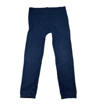Load image into Gallery viewer, Girls Anko, navy cotton blend cable knit leggings, elasticated, GUC, size 3,  