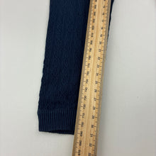 Load image into Gallery viewer, Girls Anko, navy cotton blend cable knit leggings, elasticated, GUC, size 3,  