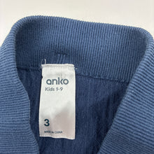 Load image into Gallery viewer, Girls Anko, navy cotton blend cable knit leggings, elasticated, GUC, size 3,  