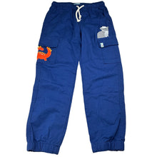 Load image into Gallery viewer, Unisex Lily + Sid, organic cotton pants, elasticated, embroidered, dinosaur, EUC, size 6,  