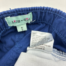 Load image into Gallery viewer, Unisex Lily + Sid, organic cotton pants, elasticated, embroidered, dinosaur, EUC, size 6,  
