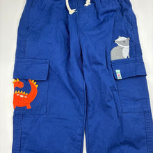 Load image into Gallery viewer, Unisex Lily + Sid, organic cotton pants, elasticated, embroidered, dinosaur, EUC, size 6,  
