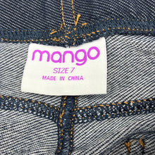 Load image into Gallery viewer, Girls Mango, navy stretch denim jeggings / jean leggings, EUC, size 7,  