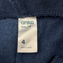 Load image into Gallery viewer, Unisex Anko, cotton blend fleece lined track pants, elasticated, wash fade, pilling, FUC, size 4,  