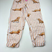 Load image into Gallery viewer, Girls Peter Alexander, striped viscose blend pyjama pants, dachshund dogs, GUC, size 6,  