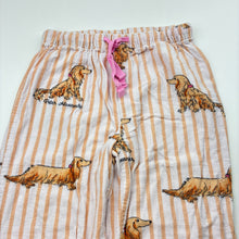 Load image into Gallery viewer, Girls Peter Alexander, striped viscose blend pyjama pants, dachshund dogs, GUC, size 6,  