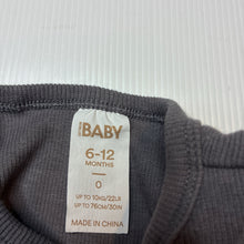 Load image into Gallery viewer, Unisex Cotton On Baby, grey stretch cotton ribbed bodysuit, EUC, size 0,  