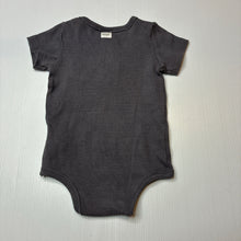 Load image into Gallery viewer, Unisex Cotton On Baby, grey stretch cotton ribbed bodysuit, EUC, size 0,  