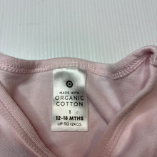 Load image into Gallery viewer, Girls Target, pink organic cotton long sleeve bodysuit, GUC, size 1,  