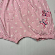 Load image into Gallery viewer, Girls Sprout, pink cotton romper, embroidered, EUC, size 1,  