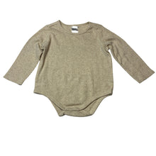 Load image into Gallery viewer, Unisex Anko, beige stretch cotton ribbed long sleeve bodysuit, EUC, size 1,  