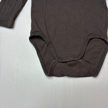 Load image into Gallery viewer, Unisex H&amp;M, grey organic cotton long sleeve bodysuit, GUC, size 2,  