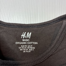 Load image into Gallery viewer, Unisex H&amp;M, grey organic cotton long sleeve bodysuit, GUC, size 2,  