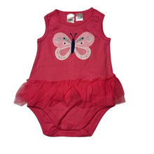 Load image into Gallery viewer, Girls tiny little wonders, pink cotton tulle tutu bodysuit, butterfly, EUC, size 1,  