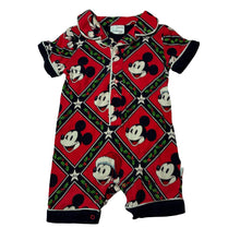 Load image into Gallery viewer, Unisex Peter Alexander, Disney Mickey Mouse stretch cotton romper, Christmas, GUC, size 1,  