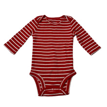 Load image into Gallery viewer, Unisex Carter's, striped cotton long sleeve bodysuit, GUC, size 000-00,  