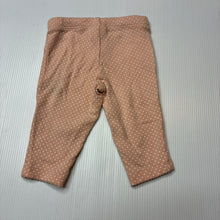 Load image into Gallery viewer, Unisex Carter's, peach cotton baby leggings, elasticated, GUC, size 0000,  