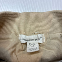 Load image into Gallery viewer, Unisex Baby Patch, beige cotton lined, terry fleece pants, elasticated, FUC, size 000,  