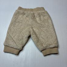 Load image into Gallery viewer, Unisex Baby Patch, beige cotton lined, terry fleece pants, elasticated, FUC, size 000,  