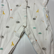 Load image into Gallery viewer, Unisex Next, white cotton coverall, animals, GUC, size 000,  