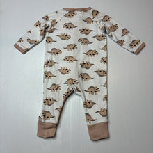 Load image into Gallery viewer, Unisex 4 Baby, stretch cotton zip romper, dinosaur, GUC, size 000,  