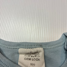 Load image into Gallery viewer, Unisex Gem Look, blue cotton coverall, bear, GUC, size 000,  