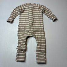 Load image into Gallery viewer, Unisex Bonds, striped stretch cotton ribbed zip wondersuit / romper, GUC, size 00,  
