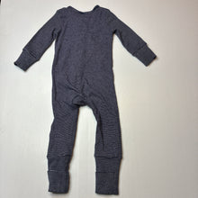 Load image into Gallery viewer, Unisex Baby Berry, striped stretch cotton zip romper, GUC, size 0,  