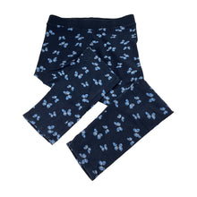 Load image into Gallery viewer, Girls H&amp;M, navy leggings, elasticated, butterfly, GUC, size 9,  