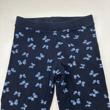 Load image into Gallery viewer, Girls H&amp;M, navy leggings, elasticated, butterfly, GUC, size 9,  