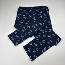 Load image into Gallery viewer, Girls H&amp;M, navy leggings, elasticated, butterfly, GUC, size 9,  