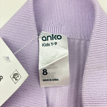 Load image into Gallery viewer, Girls Anko, lilac cotton blend ribbed leggings, elasticated, NEW, size 8,  