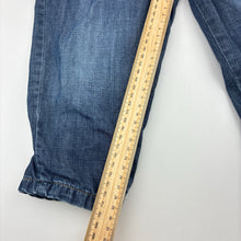 Load image into Gallery viewer, Girls Grain De Ble, lined blue denim pants, embroidered, elasticated, GUC, size 2,  