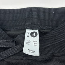 Load image into Gallery viewer, Girls KID, black velour flared pants, elasticated, GUC, size 4,  