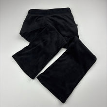 Load image into Gallery viewer, Girls KID, black velour flared pants, elasticated, GUC, size 4,  