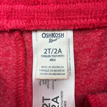 Load image into Gallery viewer, Unisex Osh Kosh, cotton blend fleece lined track pants, elasticated, FUC, size 2,  